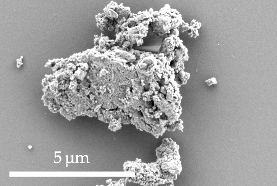 Aggregated wear particle fallen outside the wear track